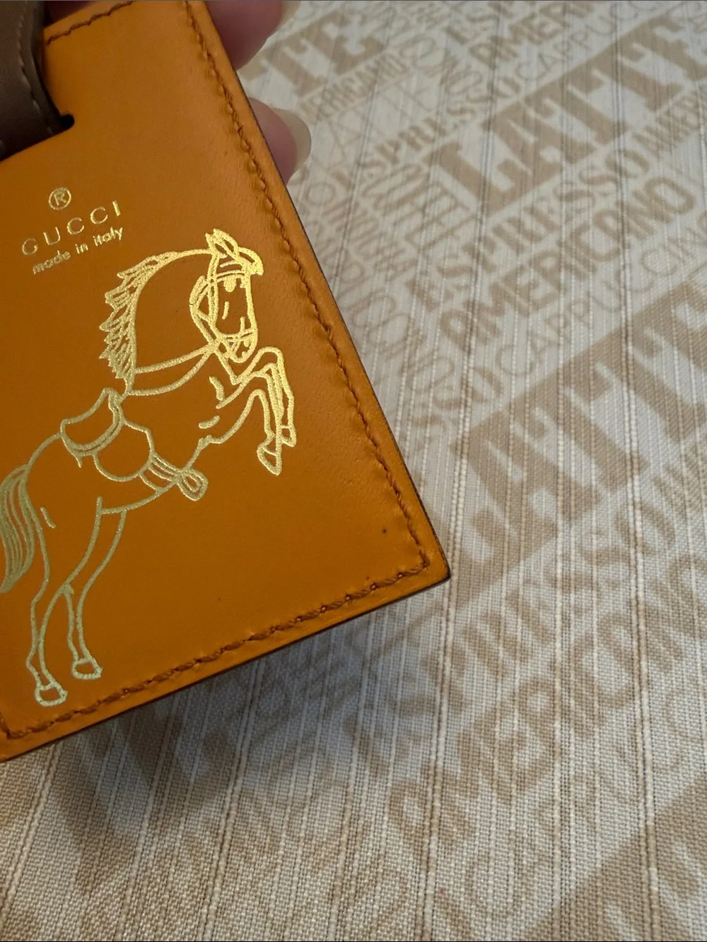 Gucci Leather Horse Luggage Tag - Picture 5 of 6